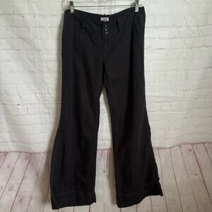 Free People brown flare wide leg linen cotton pants Size 4